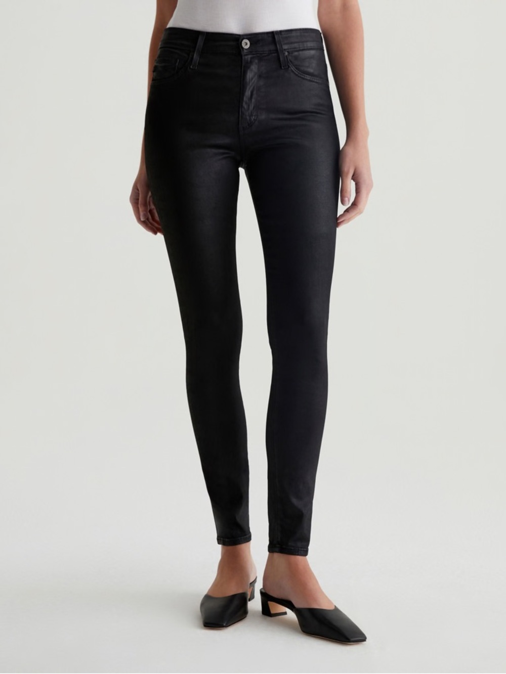 AG Jeans Farrah Skinny Leatherette Ankle Jean 27 waxed